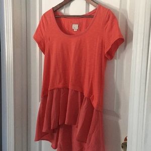 Anthropologie top with flow ruffle